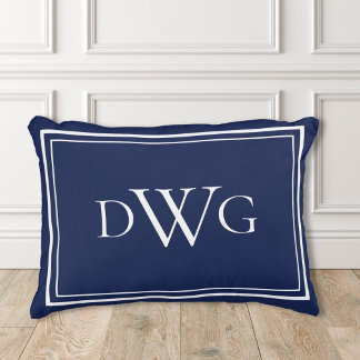 Custom Classic Monogram Initial Name Accent Pillow