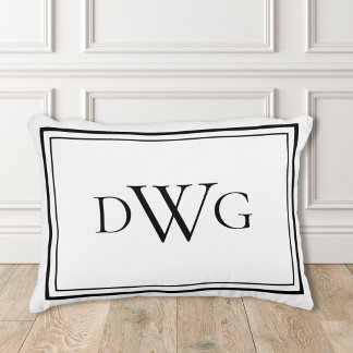 Custom Classic Monogram Initial Name Accent Pillow