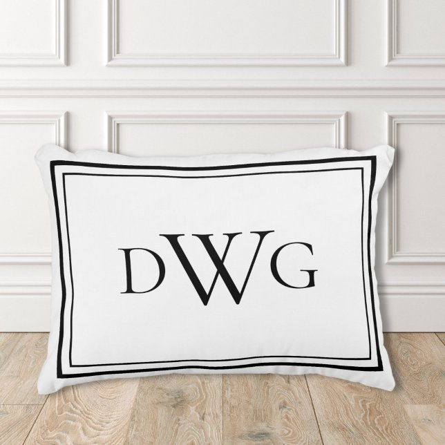 Custom Classic Monogram Initial Name Accent Pillow (Creator Uploaded)