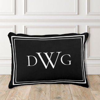 Custom Classic Monogram Initial Name Accent Pillow