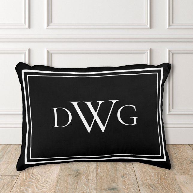 Custom Classic Monogram Initial Name Accent Pillow (Creator Uploaded)