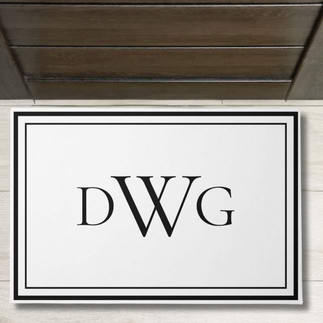 Custom Classic Monogram Initial Name Doormat (Creator Uploaded)