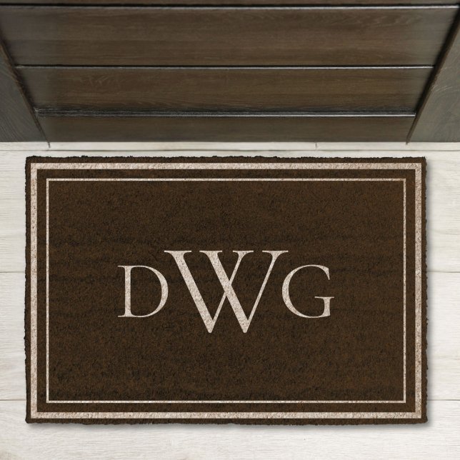 Custom Classic Monogram Initial Name Natural Fiber Doormat (Creator Uploaded)