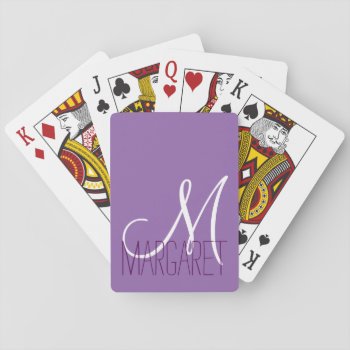 Custom Classic Purple Monogram Playing Cards by SimpleMonograms at Zazzle