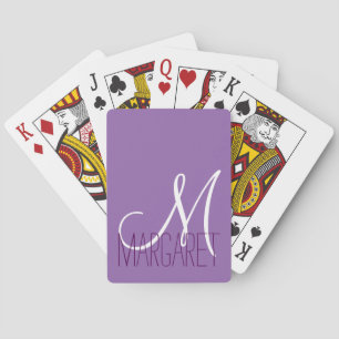 Custom Classic Purple Monogram Poker Cards