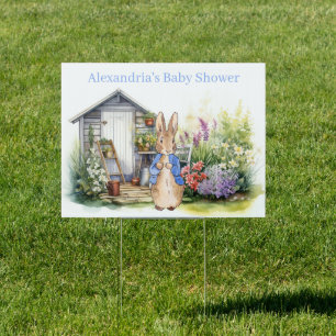 Custom Classic rabbit baby shower Sign