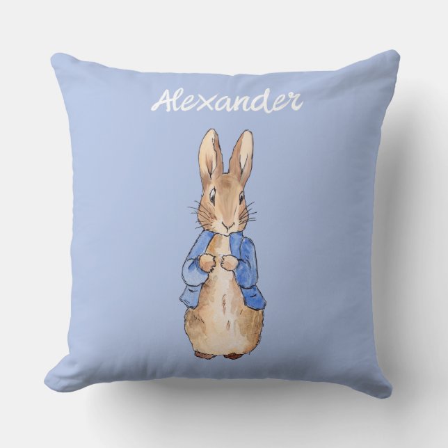 Custom Classic Rabbit blue jacket Throw Pillow (Front)