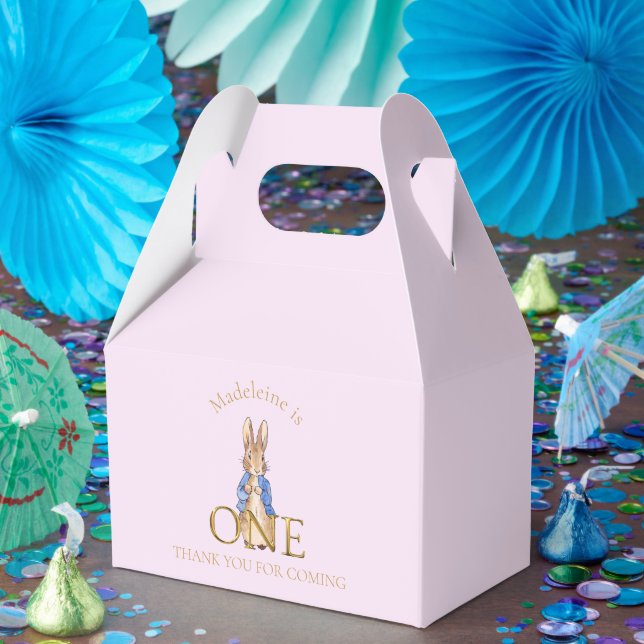 Custom Classic Rabbit First birthday Favor Boxes (Party)