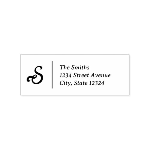 Custom Classic Script Initial Return Address Rubbe Rubber Stamp