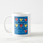 Custom, Classic, White Mug "I Love You"<br><div class="desc">Hand drawn, cartoon style, "I LOVE YOU" mug. To personalize, delete wording and replace with your own. Choose a font size, style, and color to write your message to your special someone for your special celebration. Price may change if you select a different size mug. Enjoy! Thanks for stopping and...</div>