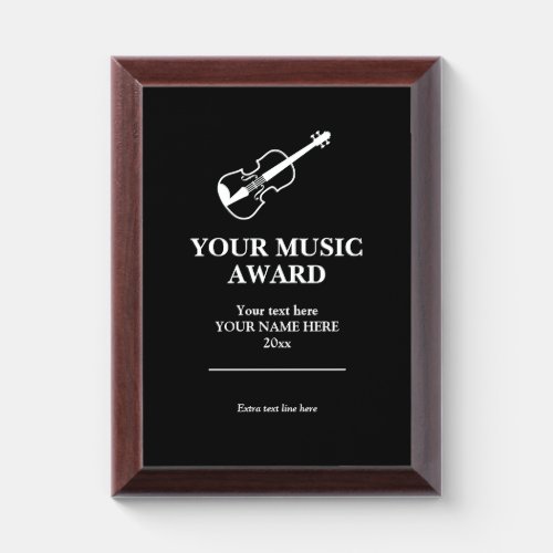 Custom classical music award plaque for musicians