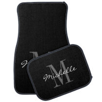 Custom classy black and white monogram car mat set Custom classy black and white monogram car mat set