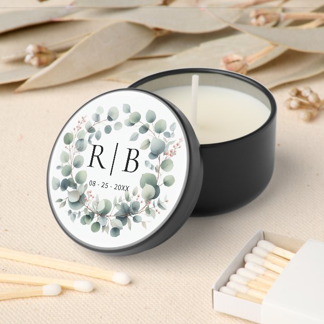 Custom Classy Calligraphy Couple Initials Mini Candle Favors (Insitu)