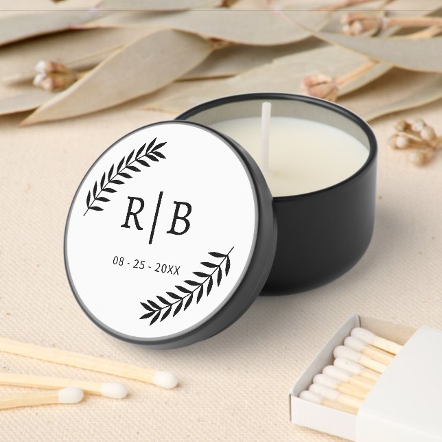 Custom Classy Calligraphy Couple Initials Mini Candle Favors (Insitu)