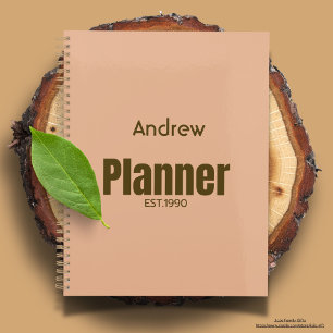 Custom classy elegant pink brown text modern cute planner