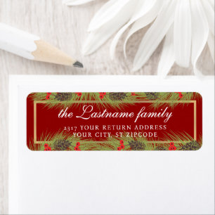 Custom Classy Holiday Season Garland Wreath Label