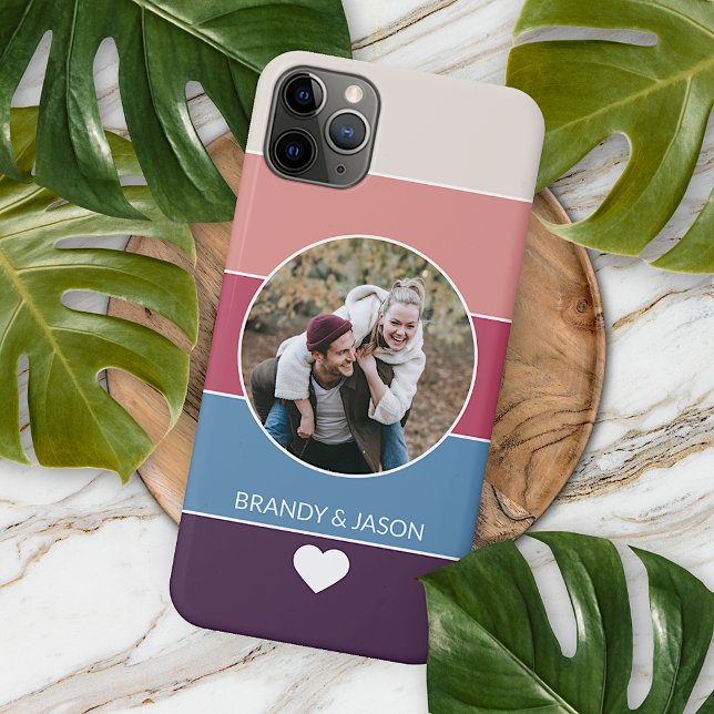 Custom Classy Romantic Love Heart And Your Names iPhone Case (Creator Uploaded)