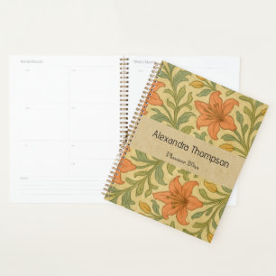 Custom Classy William Morris style Rustic floral Planner