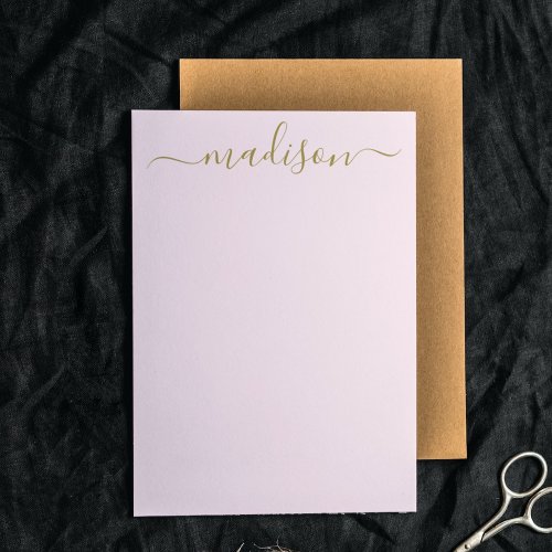 Custom Clean Blush Pink  Gold Typography Script  Note Card