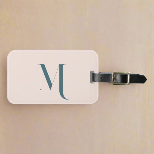 Custom Clean Stylish Initial Monogram Blush Pink  Luggage Tag