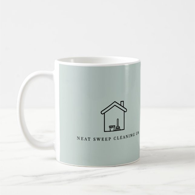 Custom Cleaning Business Logo QR Code Contact Coffee Mug (Left)