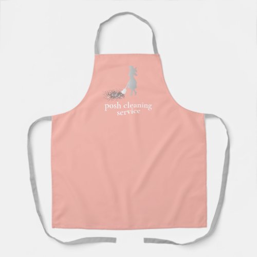 Custom Cleaning Service Co Name Pink Silver Staff Apron