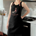 Custom Cleaning Service Name Black Rose Gold Staff Apron<br><div class="desc">you and your staff will look adorable tidying up and scrubbing down clients spaces in this minimal, simple, and chic branded branded apron with space for your business name, employees name, or anything else you'd like to include. Design features medium sized simple rose gold metallic faux foil silhouette of a...</div>