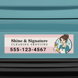 Custom Cleaning Services Maid Logo  Bumper Sticker