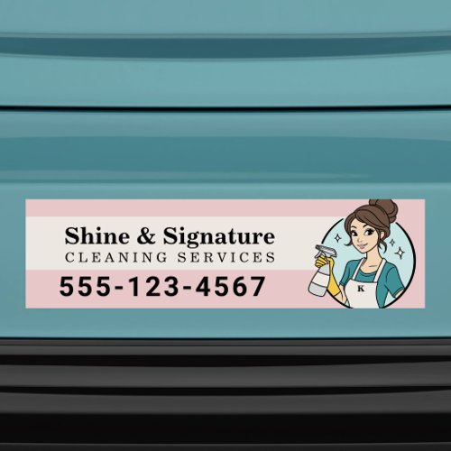Custom Cleaning Services Maid Logo  Bumper Sticker