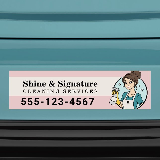 Custom Cleaning Services Maid Logo  Bumper Sticker (Creator Uploaded)