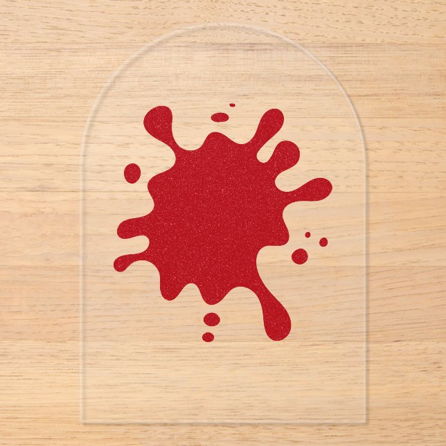 Custom Clear Acrylic Tomato Red Splash Invitation (Front)