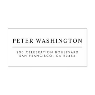 Custom, Clear, Even Printing Name & Return Address Rubber Stamp