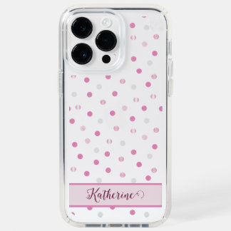 Custom Clear iPhone Case |Pink Polka Dots