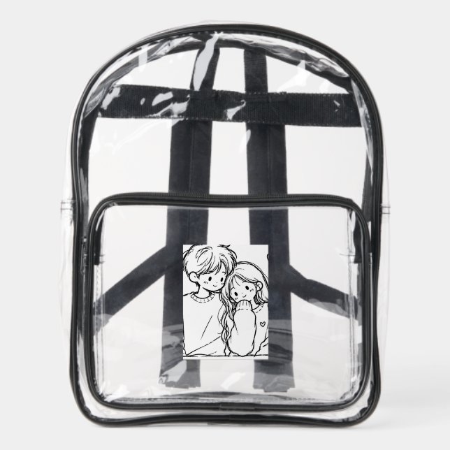 Custom Clear Stadium Backpack - Personalized Trans (Front)