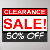 Clearance Retail Sale Sign Posters-Yellow-Value Pack