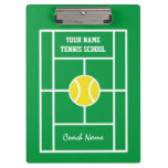 Custom clipboard for tennis school coach trainer
