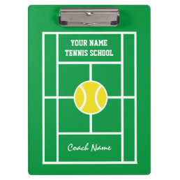 Custom clipboard for tennis school coach trainer
