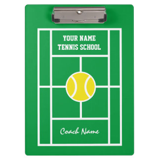 Custom clipboard for tennis school coach trainer