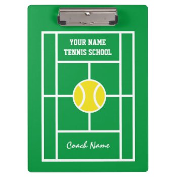 Custom Clipboard For Tennis School Coach Trainer by imagewear at Zazzle
