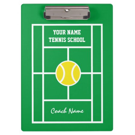 Custom Clipboard For Tennis School Coach Trainer