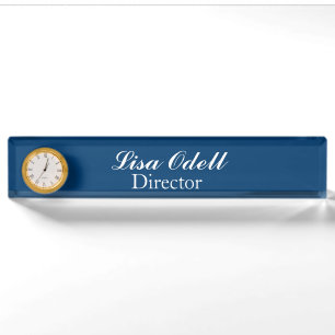 Custom Clock Desk Nameplate