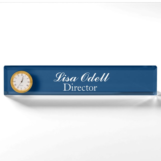 Custom Clock Desk Nameplate (Front)