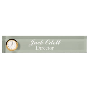 Custom Clock Desk Nameplate