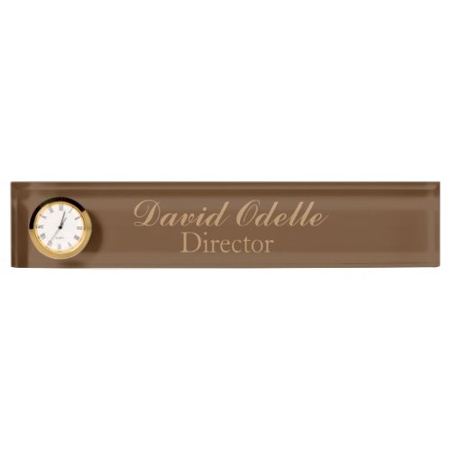 Custom Clock Desk Nameplate