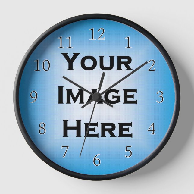 Custom Clock With Thin Black Numbers White Edged (Front)
