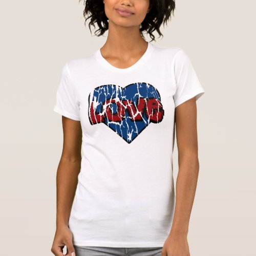 Custom Clothing Grungy Love Heart Blue T_Shirt