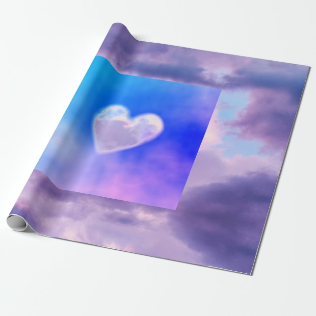 CUSTOM CLOUD HEART Wrapping Paper (Unrolled)