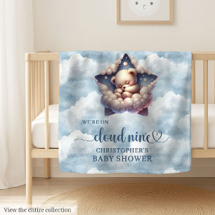 Custom Cloud Nine Baby Blanket Teddy Bear Design