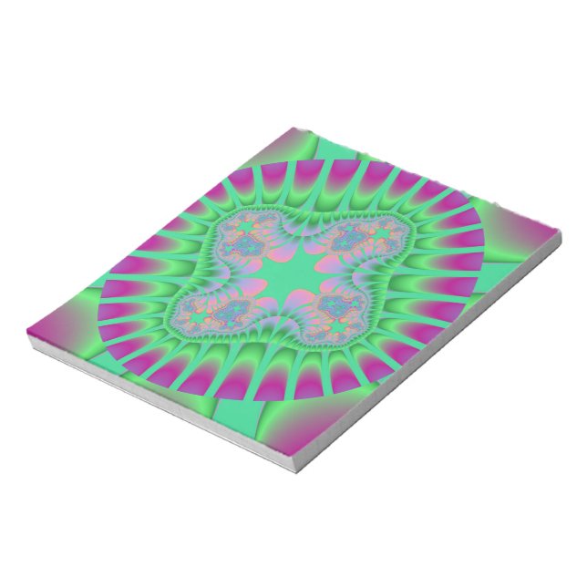 Custom Clover Green Flower Notepad (Rotated)