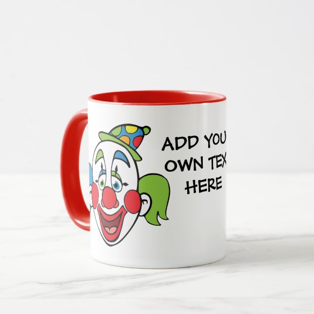Custom Clown Text Mug (Front Left)